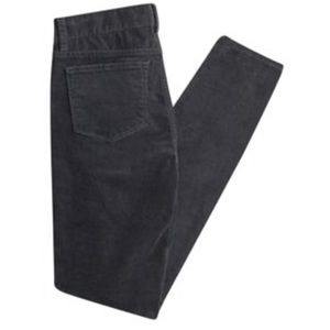 J Crew Charcoal Black skinny straight corduroys